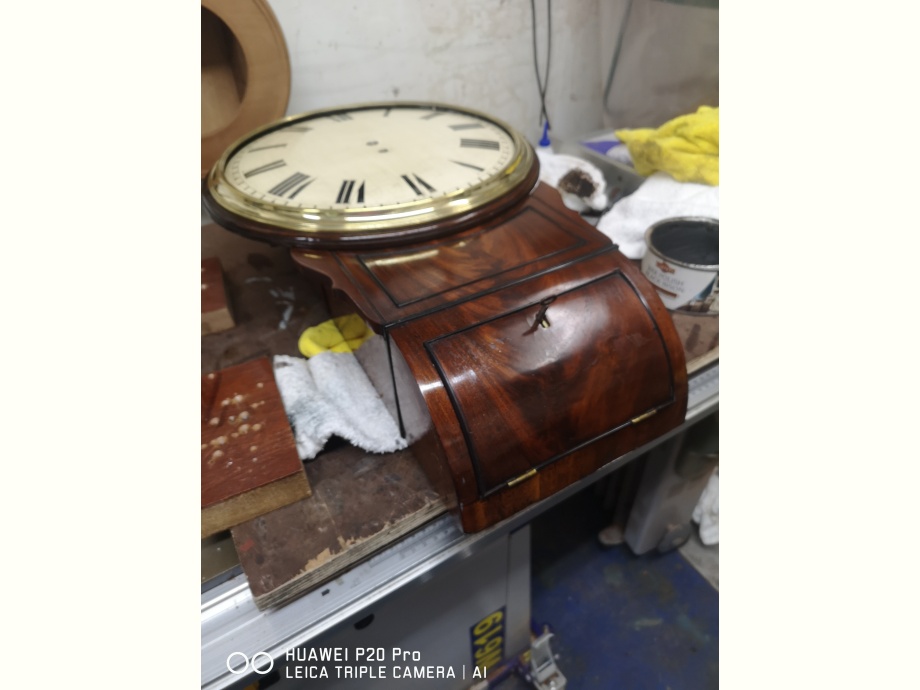 Restored 12 inch Wooden Dial Clock->title 4